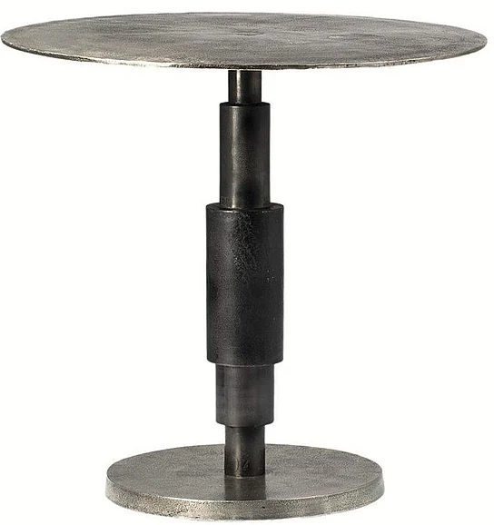 Urgo 30" Cast Aluminum Bistro Table in Raw Nickle with Black Patina Overlay DV7806