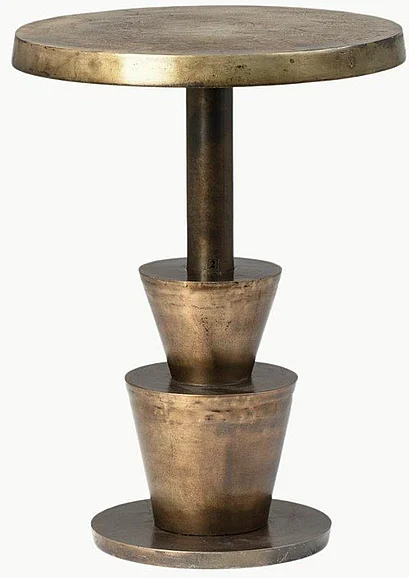 Penn Cast Aluminum Side Table in Antique Brass DV7807