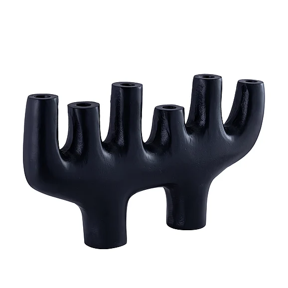 Grandin Black Aluminum 6 Candle Holder DV7815 CLOSEOUT