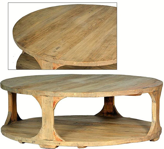 Avery 48" Round coffee Table in Reclaimed Oak DV7842