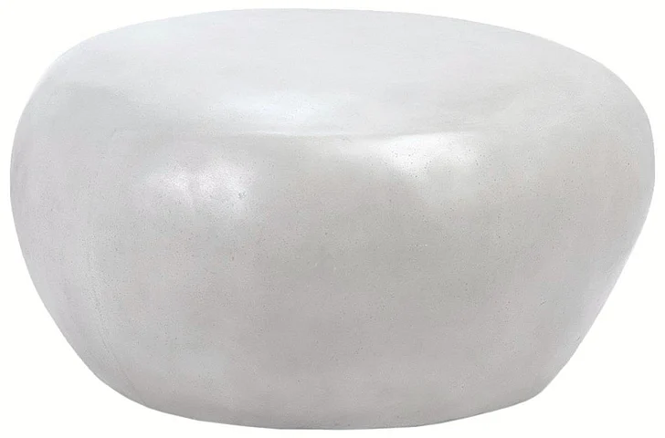 Kauffman Natural White Acrylic Sealed Concrete Pebblestone Coffee Table DV7852 CLOSEOUT