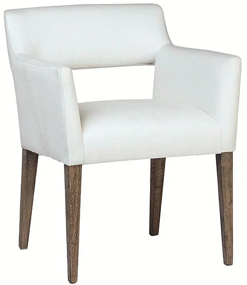 Brooks Dark Natural Oak and White Upholstered Dining Chair DV7855 CLOSEOUT