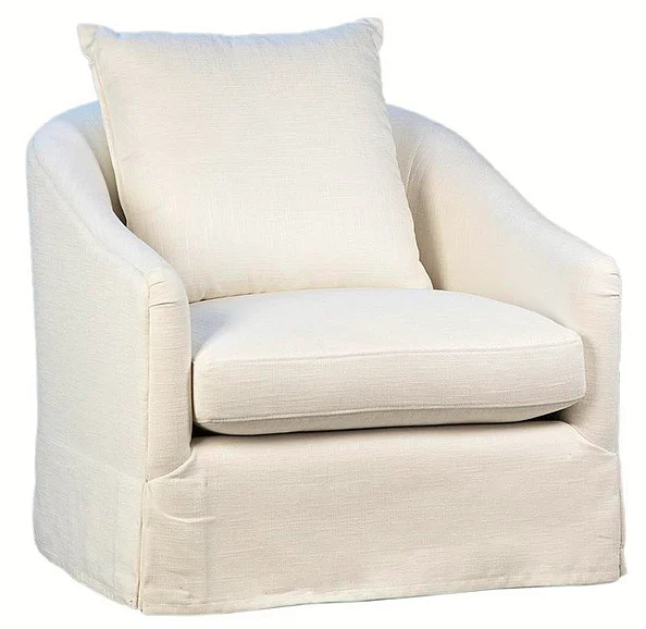 Lucas Swivel Chair in White Linen DV7857 PROMO