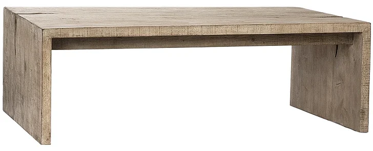 Elliot 54" X 32" Reclaimed Pine Wood Coffee Table in a Light Warm Wash Finish DV7861