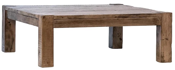 Harrison Reclaimed Pine Wood Coffee Table in Antique Natural Finish DV7864