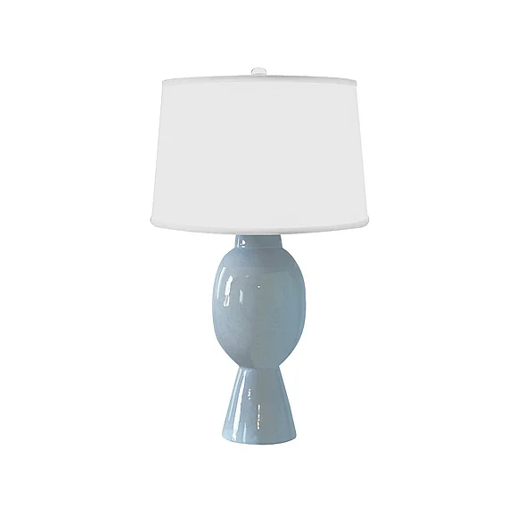 Worlds Away Dover Tall Bulb Shape Ceramic Table Lamp in Light Blue DOVER LBL