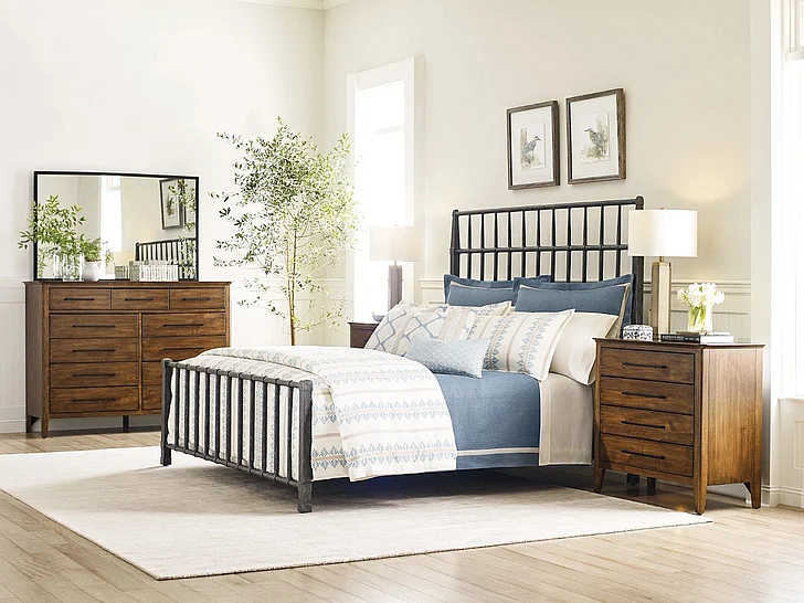 Kincaid Abode Sylvan 2pc Metal Bedroom Set in Warm Brunette/Matte Black