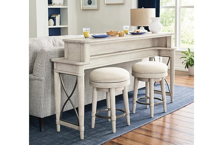 Hammary Domaine 3pc Swivel Occational Counter Console in Taupe Patina