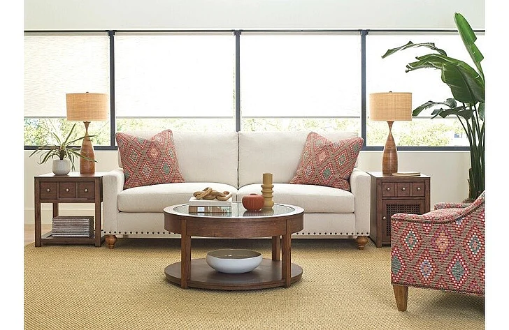 Hammary Foster 3pc Round Occational Table Set in Hazel Wood