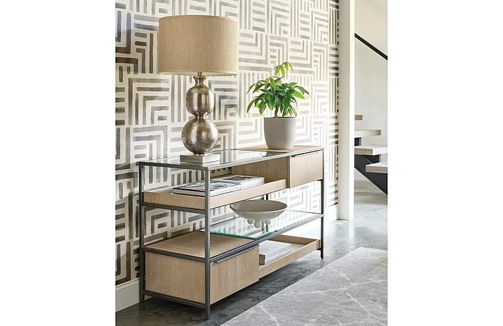 Hammary Jive 3pc Console Table Set in Suede