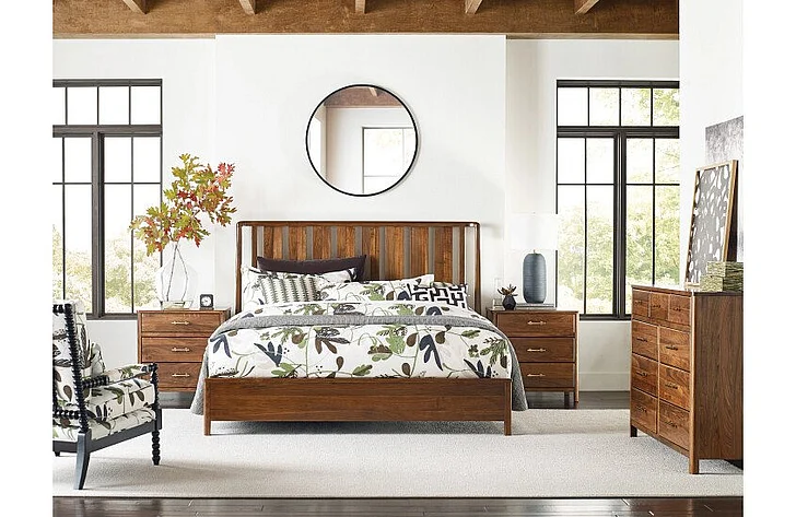Kincaid Monogram Walnut Ashburn 2pc Slat Bedroom Set