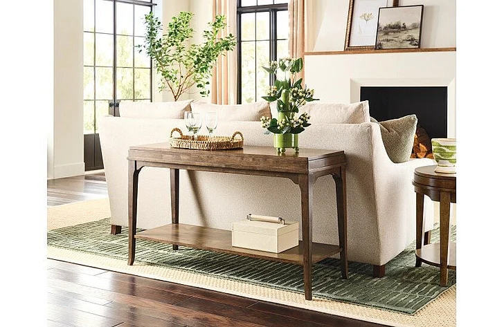 Hammary Nicolette-Hamilton 2pc Rectangular Console Table Set in Auburn