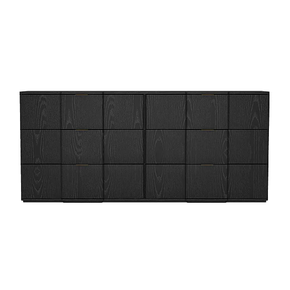 Manhattan Comfort Clive 72" Dresser in Black and Gold DR1562-2