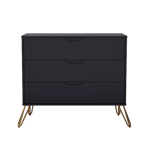 Manhattan Comfort Avira 35" Dresser in Black (3-Drawer) DR1722-BK