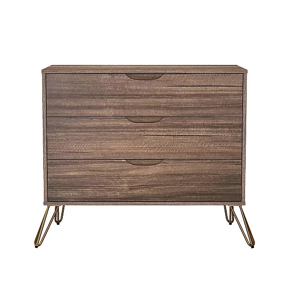 Manhattan Comfort Avira 35" Dresser in Brown (3-Drawer) DR1722-BR