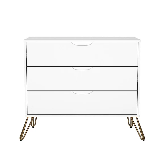 Manhattan Comfort Avira 35" Dresser in White (3-Drawer) DR1722-WH