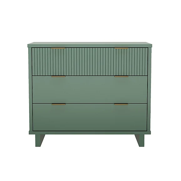 Manhattan Comfort Elara 38" Solid Wood Dresser in Sage Green (3-Drawer) DR1782-3