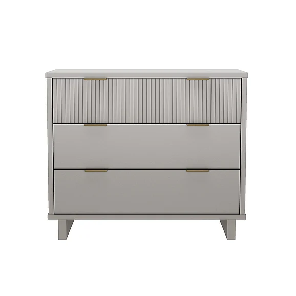 Manhattan Comfort Elara 38" Solid Wood Dresser in Light Gray (3-Drawer) DR1782-6