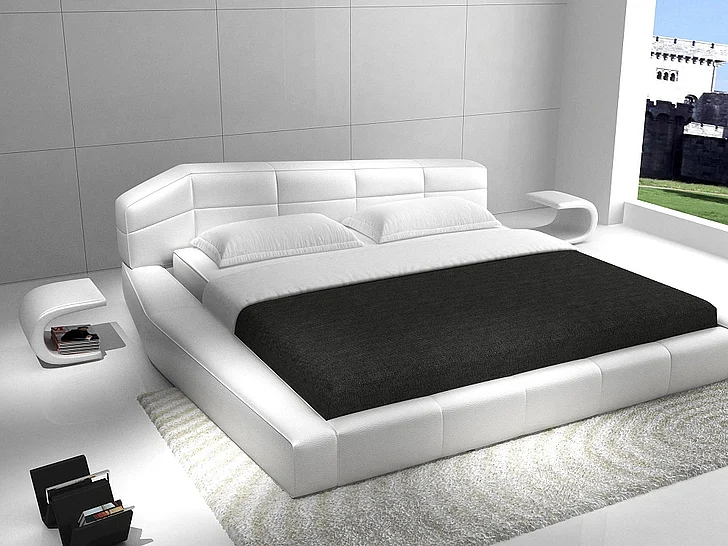 J&M Dream King Platform Bed in White 17835-K PROMO