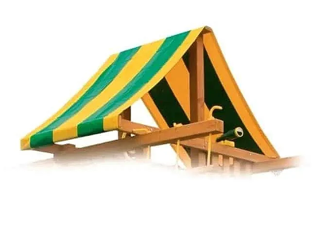 Eastern Jungle Gym 45″ x 145.5" Tent Top in Striped Green and Yellow