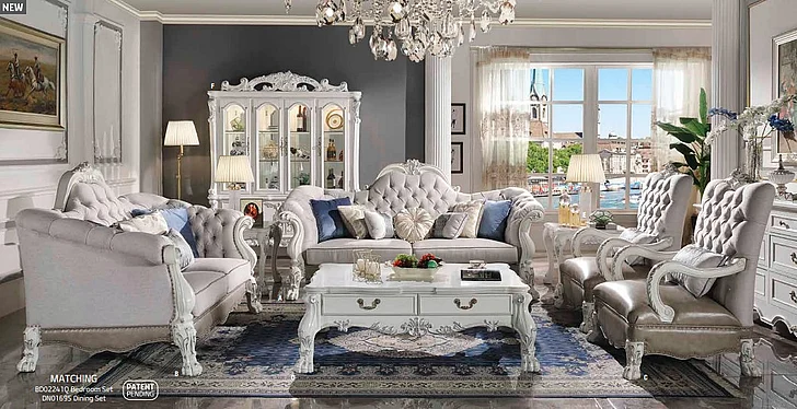 ACME Dresden 2pc Living Room Set in White LV0224