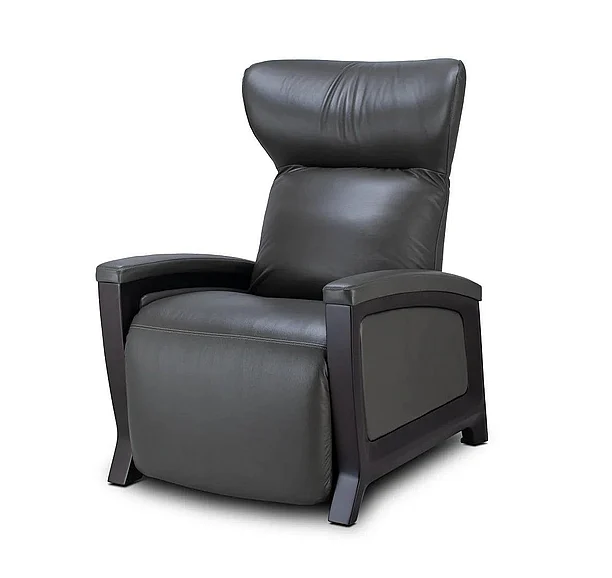 Svago Motion Mastery Pinnacle Reclining Lounge Chair X1 in Modern Grey with Walnut Wood SV-700-90 WN