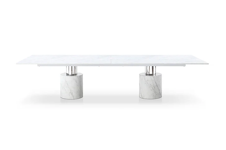 Whiteline Modern Geneva Cylinders for Dining Table in Stainless Steel DT1640-SLV