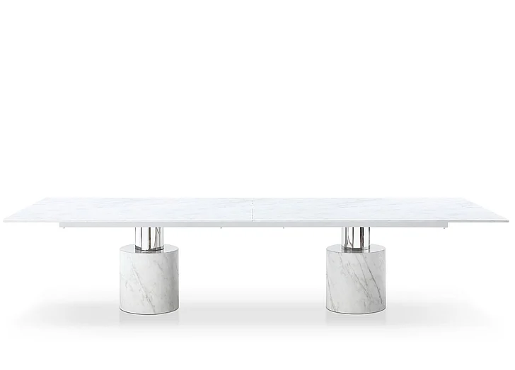 Whiteline Modern Geneva 136" Dining Table in DT1640L-WHT CLOSEOUT