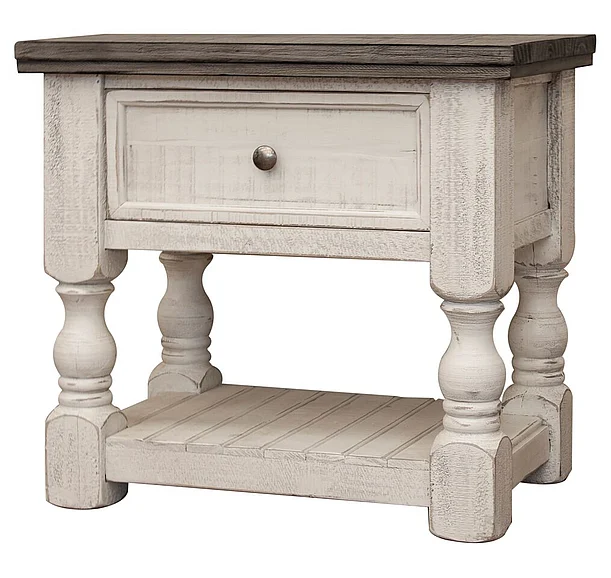 IFD Stone 1 Drawer Nightstand in Antique White IFD4690NTS