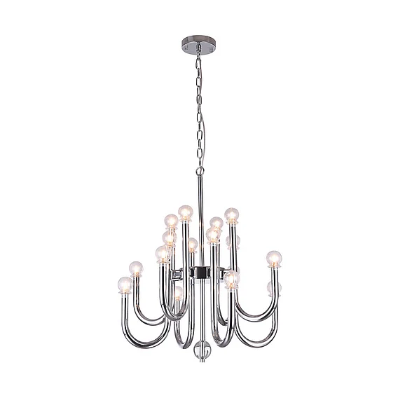 Bethel Two Tier Chrome Arched Arm Chandelier DU125