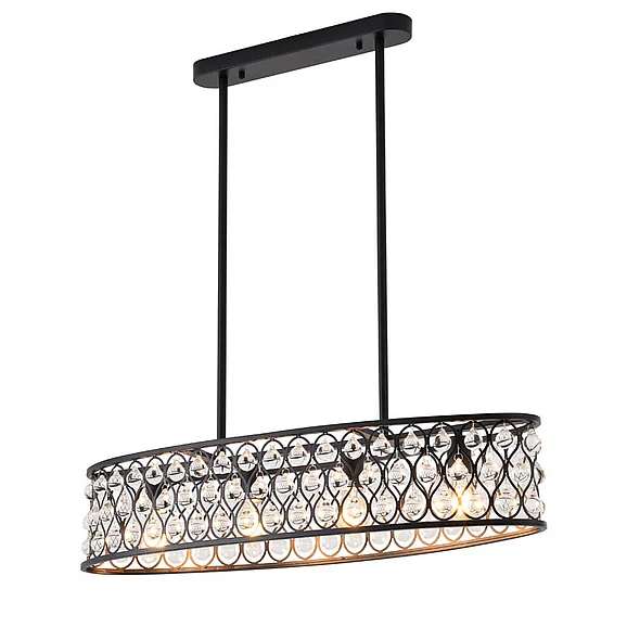 Bethel Black Oval Framed Chandelier DU163C35B