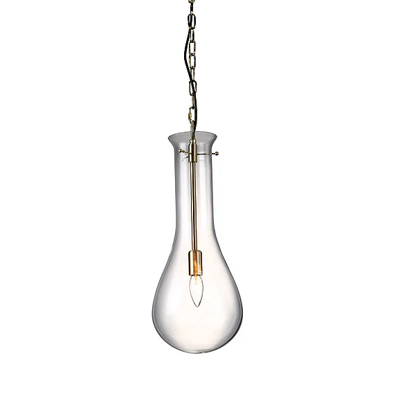 Bethel Clear Glass Tear Drop Single Pendant Light Fixture DU37