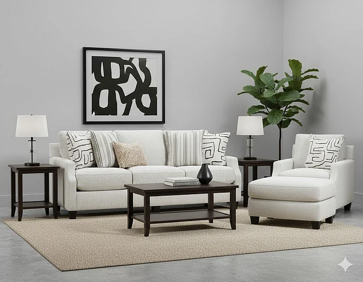 Southern Motion Durango Pewter 7006 2pc Living Room Set in Off White