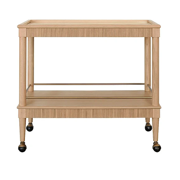 Worlds Away Dublin Classic Bar Cart in Natural Oak DUBLIN NO