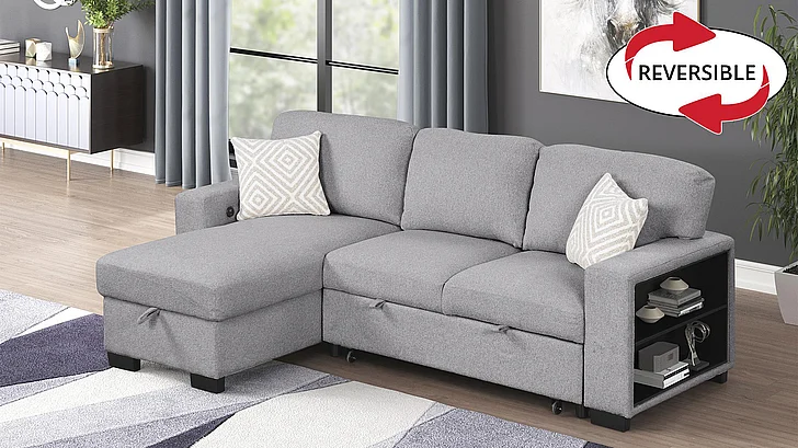 Galaxy Home Pinto Sectional in Black 601955556248