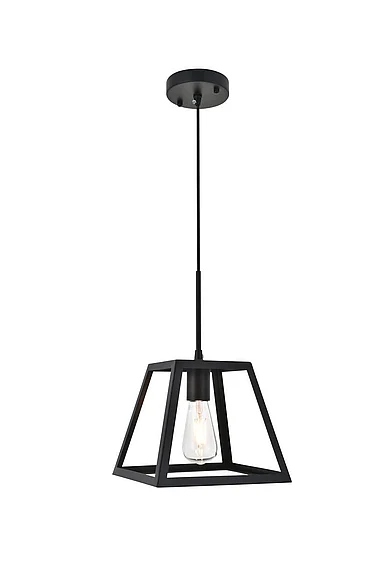 Elegant Resolute 1 Light Black Pendant LD4061D10BK