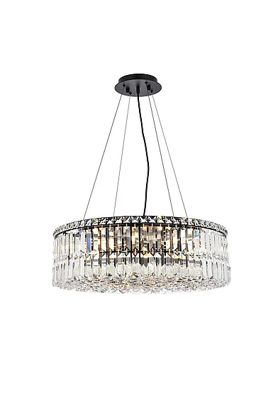 Elegant Maxime 24 In. Black Chandelier V2030D24BK/RC CLOSEOUT