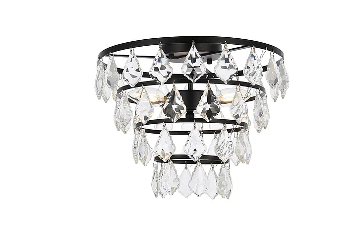 Elegant Ella 14 In. Flush Mount in Black 1101F14BK CLOSEOUT