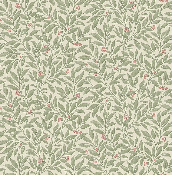 York Advantage Winter Berry Green Vine Wallpaper (Double Roll) 4164-M1840