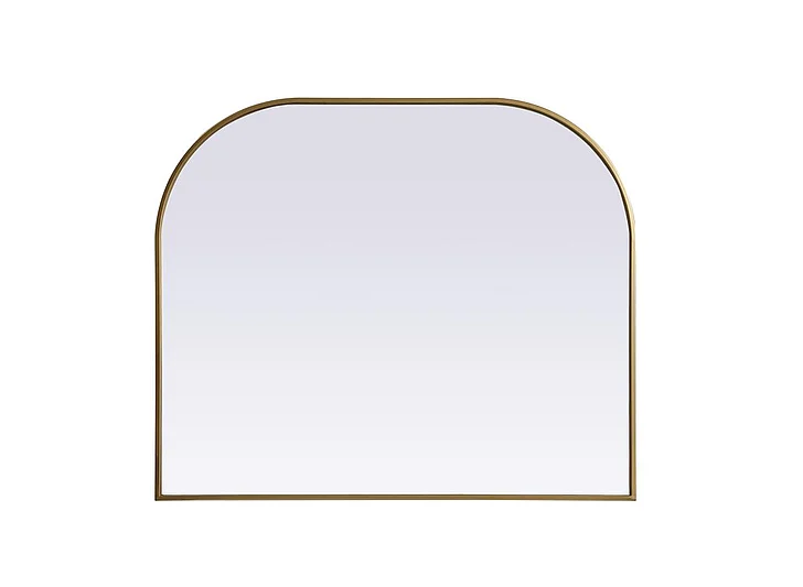 Elegant Metal Frame Arch Mirror 40X34 In. in Brass MR1B4034BRS