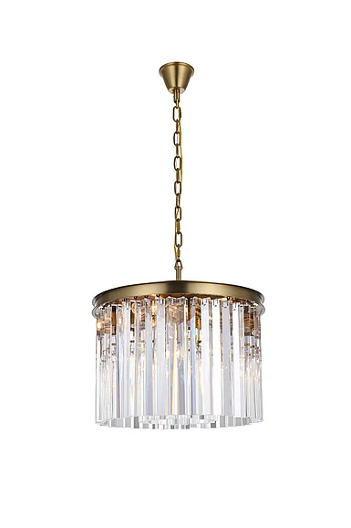 Elegant Sydney 20 In. Round Crystal Chandelier in Satin Gold 1208D20SG/RC
