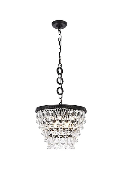 Elegant Nordic 4 Lights Black Pendant 1219D16BK/RC