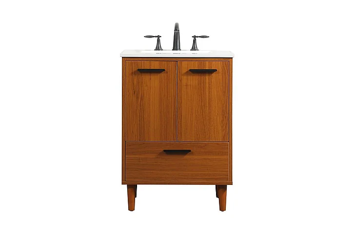 Elegant 24 In. Bathroom Vanity in Teak VF47024MTK