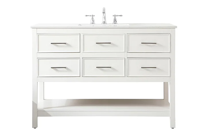 Elegant 48 In. Single Bathroom Vanity in White VF19048WH