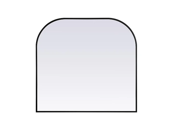 Elegant Metal Frame Arch Mirror 40X38 In. in Black MR1B4038BLK