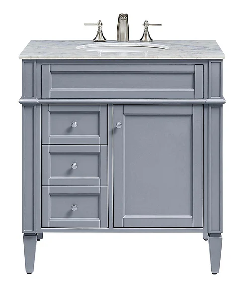Elegant 32 In. Single Bathroom Vanity Set in Grey VF-1025