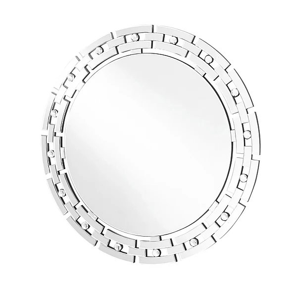 Elegant Sparkle 36 In. Contemporary Round Mirror in Clear MR9144 CLOSEOUT