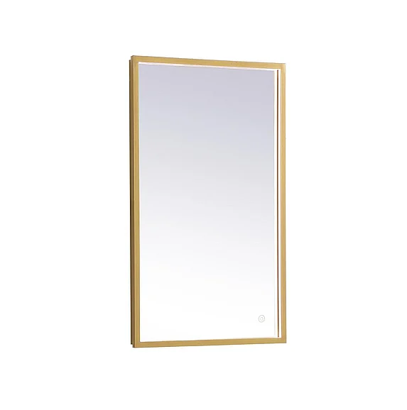 Elegant Pier 18X30 In. Led Mirror with Adjustable Color Temperature 3000K/4200K/6400K in Brass MRE61830BR
