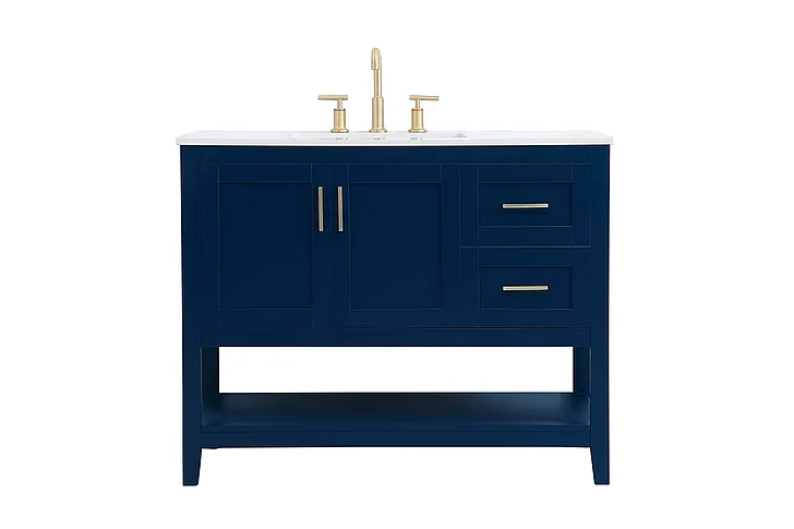 Elegant 42 In. Single Bathroom Vanity in Blue VF16042BL