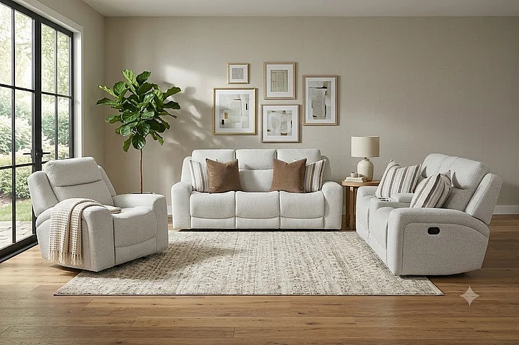 Corinthian Ada 3pc Power Reclining Living Room Set in Ambassador Pearl